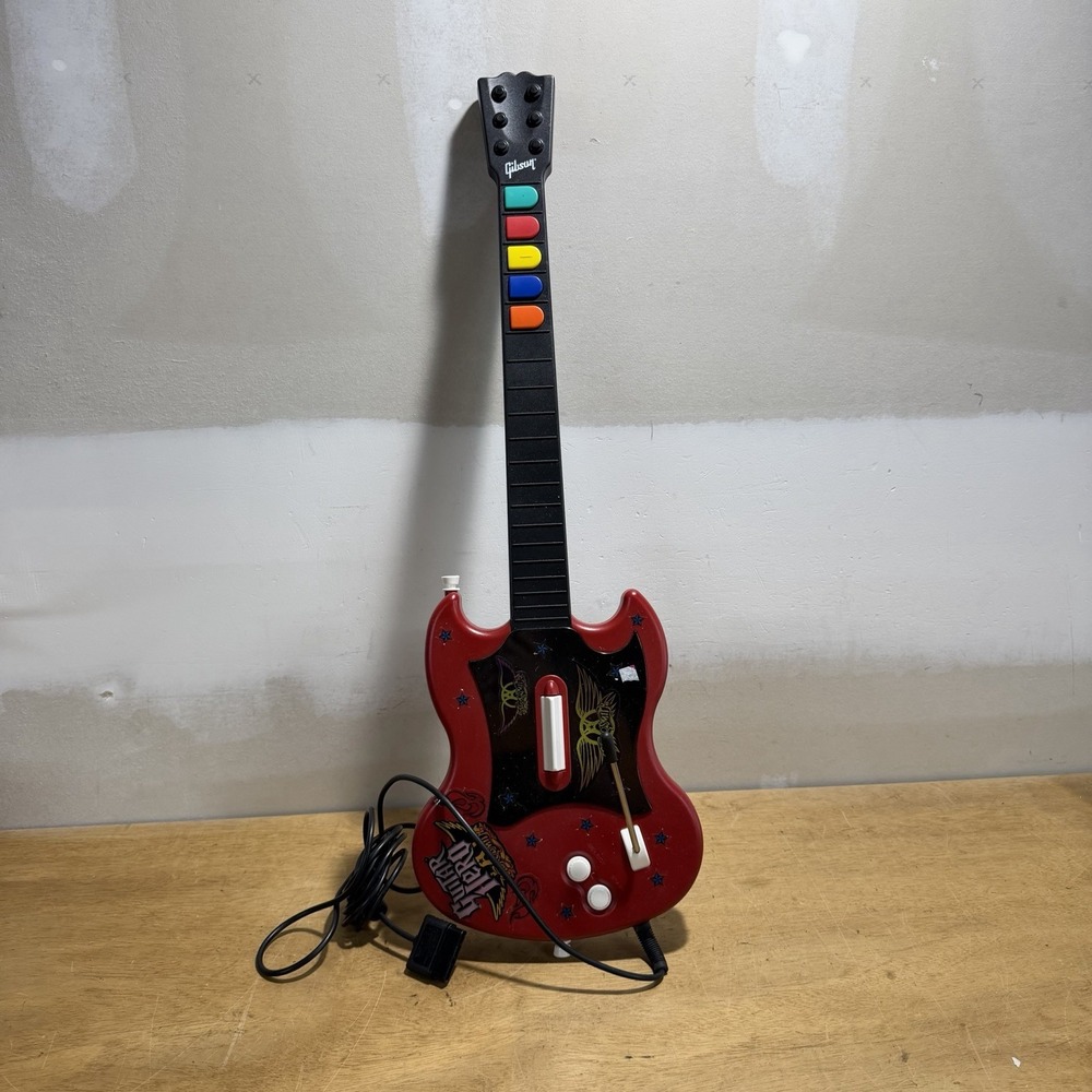 Guitar Hero Gibson RedOctane SG Wired PS2 PlayStation 2 Controller Red PSLGH